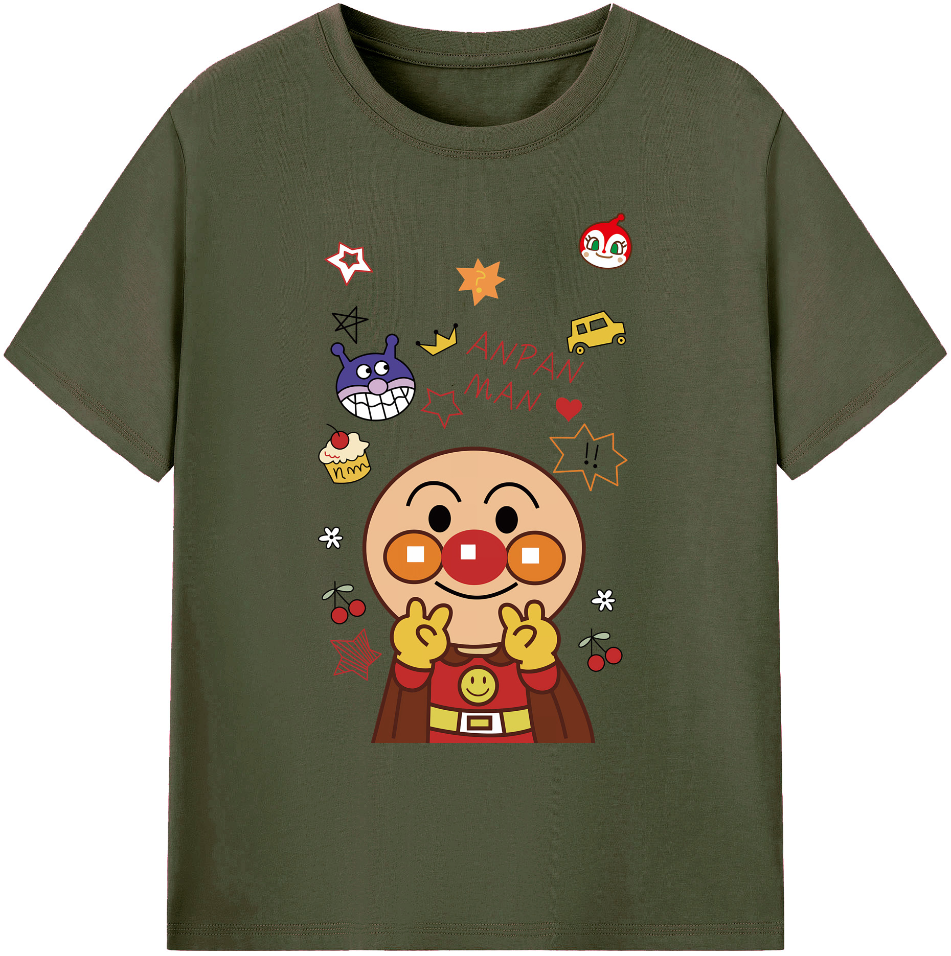 （画像用） アンパンマン Anpanman 綿100％ メンズ半袖Tシャツ｜肌触りやわらか＆通気性